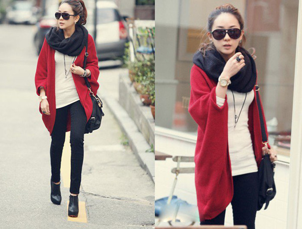 Thời trang ngày lạnh với áo len dáng dài, Thời trang công sở, Thời trang, ao len dang dai, cardigan, boots, legging, ao len rach