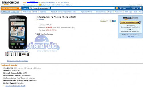 Motorola Atrix 4G và HTC Inspire 4G đồng loạt giảm giá - 1