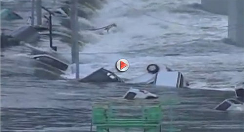 Video sóng thần “nuốt” hàng trăm ô tô tại Nhật - 1