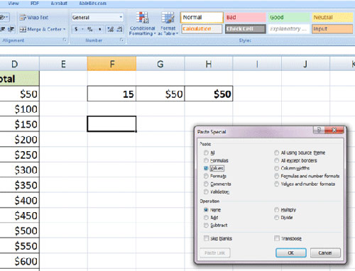 10 cách sử dụng tính năng Paste trong Excel, Công nghệ thông tin, Paste trong Excel, copy, Excel, Trong Excel 2007,