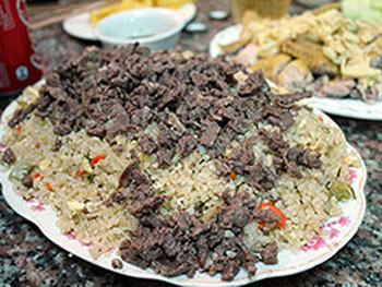 Giới thiệu món cơm rang bò Hà Giang