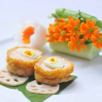 Ẩm thực: Củ sen dồn tôm chiên