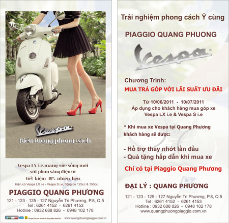 Mua trả góp xe Vespa với lãi suất ưu đãi - 1