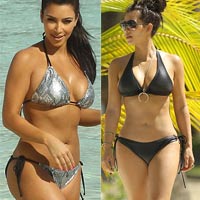 Kim "siêu vòng 3" gây sốt với bikini