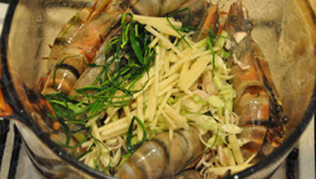 Tôm hấp lá sả làm nhanh không ngờ - 4