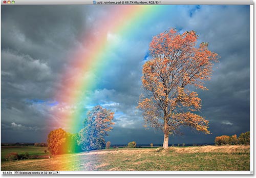 Tạo hiệu ứng cầu vồng sau mưa bằng Photoshop - 12
