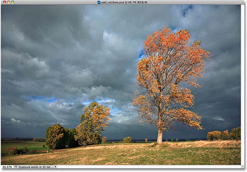 Tạo hiệu ứng cầu vồng sau mưa bằng Photoshop - 1