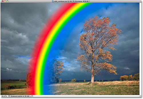 Tạo hiệu ứng cầu vồng sau mưa bằng Photoshop - 8