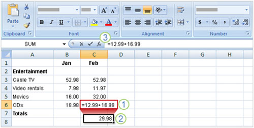 Tìm hiểu Excel 2007: Cách nhập công thức, Tin học văn phòng, Công nghệ thông tin, Excel 2007, thu thuat Excel 2007, ham Excel 2007, meo Excel 2007, cong thuc Excel 2007, hoc Excel 2007, tim hieu ve Excel 2007,