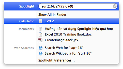 Hướng dẫn sử dụng Spotlight hiệu quả hơn, Tin học văn phòng, Công nghệ thông tin, Huong dan su dung Spotlight, su dung Spotlight, Spotlight, Mac OS,