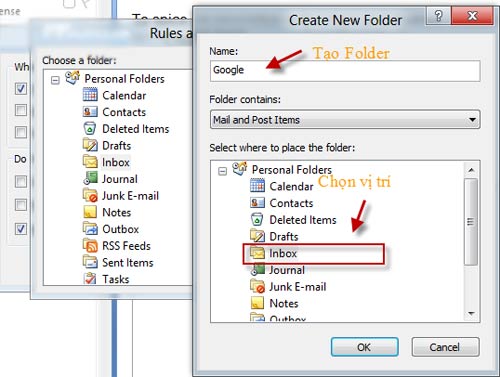 Cách tạo Rule trong Outlook, Tin học văn phòng, Công nghệ thông tin, Tao Rule trong Outlook, Rule trong Outlook, cach tao Rule, Outlook, tin hoc van phong
