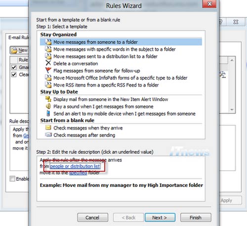 Cách tạo Rule trong Outlook, Tin học văn phòng, Công nghệ thông tin, Tao Rule trong Outlook, Rule trong Outlook, cach tao Rule, Outlook, tin hoc van phong