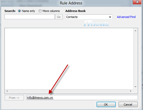 Cách tạo Rule trong Outlook, Tin học văn phòng, Công nghệ thông tin, Tao Rule trong Outlook, Rule trong Outlook, cach tao Rule, Outlook, tin hoc van phong