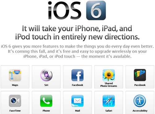 iOS 6 chính thức ra mắt, Phần mềm ngoại, Công nghệ thông tin, iOS 6, he dieu hanh iOS 6, ra mat iOS 6, iOS 6 beta, download iOS 6, Siri, Apple, WWDC 2012, iPhone 3GS, iPad, iPad 2, iPad 3, iPod Touch, iOS 5