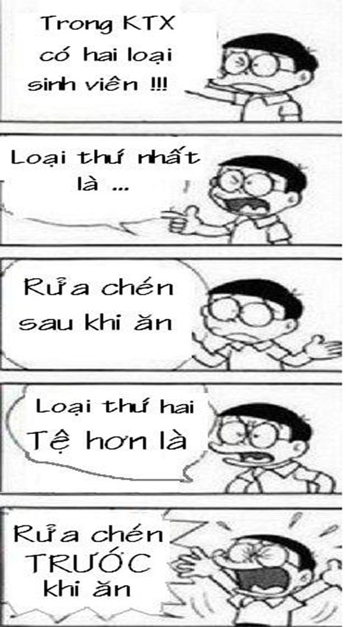 Tranh Đôrêmon chế: Phân loại sinh viên, Cười 24H, doremon che, tranh vui, anh vui, tranh che, bao, hoi quan cuoi, cuoi 24h