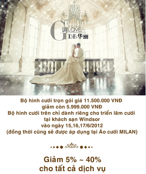 Áo cưới Milan ưu đãi đặc biệt từ 15-17/6, Mùa cưới, Thời trang, 