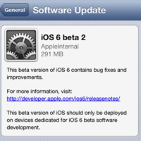 Apple tung iOS 6 beta 2