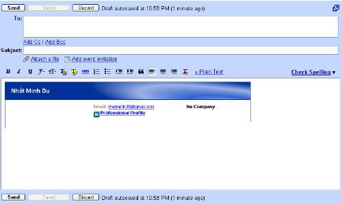 Mẹo thêm chữ ký vào Gmail và Yahoo!Mail, Công nghệ thông tin, Outlook, mail,, chu ky, mail Outlook, gmail