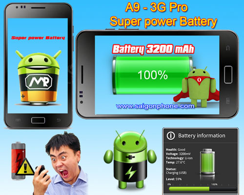 A9-3G Pro smartphone 5.1 inch "Pin" chờ 15 ngày, Thời trang Hi-tech, 