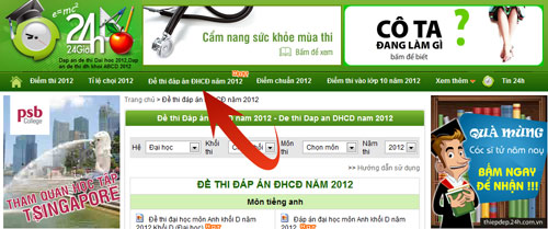 Gợi ý giải đề thi môn Hóa, môn Anh, Tin tức trong ngày, 