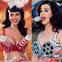 Katty Perry khiêu khích với áo ngực độc