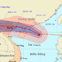 Sáng 25/7, bão vào Quảng Ninh, Hải Phòng