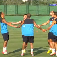 Video bóng đá: Bài tập "lạ" của Barca