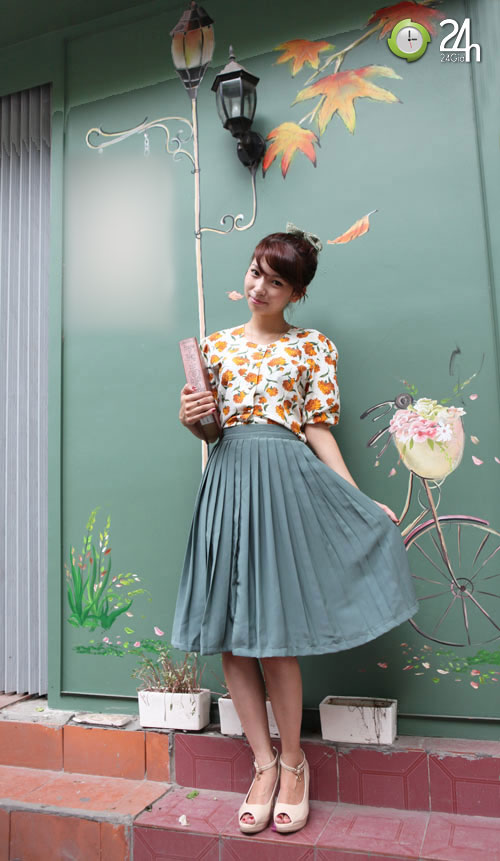 Chọn áo hoa vintage ngày cuối tuần - 2