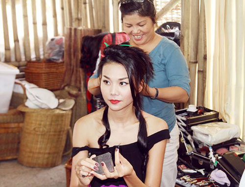 Thanh Hằng lộ ảnh độc trên trường quay, Phim, hau truong my nhan ke, thanh hang, tang thanh ha, diem my, ngoc quyen, my nhan ke, chan dai hanh dong, hau truong, dien vien, tu ba, phim