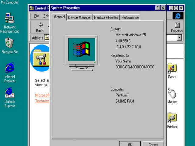 Kết quả hình ảnh cho Hệ điều hành Windows 95 được cài đặt thành công trên iPhone X