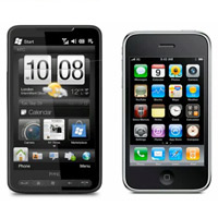 HTC HD2 so dáng với iPhone 3GS