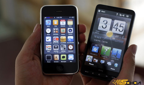 HTC HD2 so dáng với iPhone 3GS, Thời trang Hi-tech, 