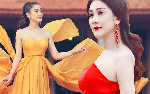 Thời trang công sở - Lâm Chi Khanh khoe dáng với váy dạ tiệc gợi cảm