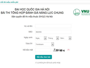 Giáo dục - du học - Đại học Quốc gia công bố đề thi mẫu 2015
