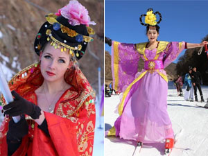 Bạn trẻ - Cuộc sống - Thiếu nữ Tây tạo hình “Võ Tắc Thiên” đi trượt tuyết