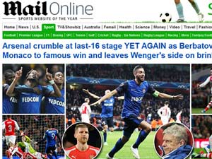 Bóng đá - Báo chí Anh thay nhau chỉ trích "Pháo thủ"