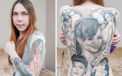 Làm đẹp - "Fan cuồng" xăm kín hình Rihanna lên cơ thể