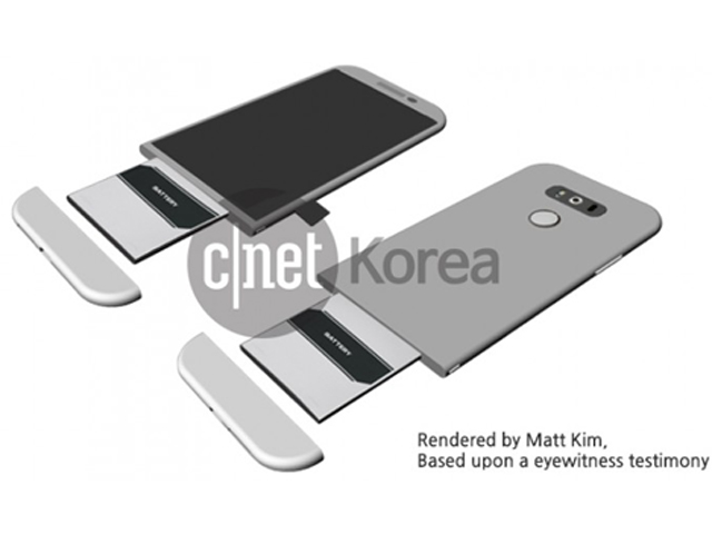 Lộ ảnh LG G5 có thể trượt phần vỏ để thay pin
