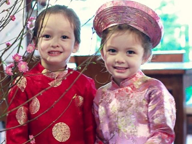 Đời sống Showbiz - 'Công chúa lai' nhà Hồng Nhung rực rỡ áo dài đón Tết