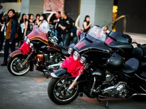 Ô tô - Xe máy - Lễ rước dâu độc đáo của dàn xe Harley-Davidson 'khủng'