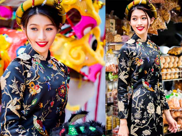 Bí quyết mặc đẹp - Quỳnh Châu đẹp rạng rỡ với áo dài truyền thống