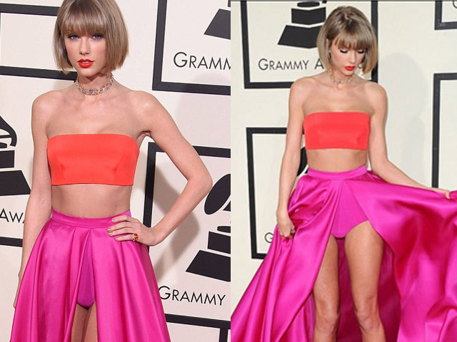 Xu hướng thời trang - Taylor Swift tung váy khoe nội y trên thảm đỏ Grammy