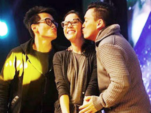 Ca nhạc - MTV - Thu Phương ngượng ngùng nhận nụ hôn từ hai "trai đẹp"