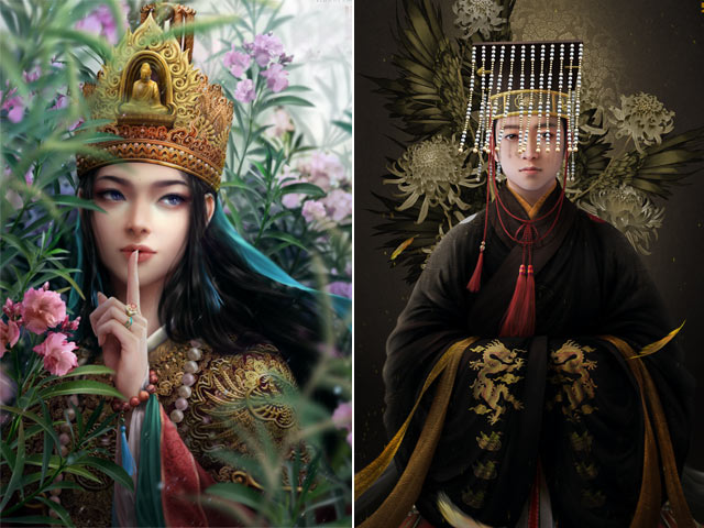 Bạn trẻ - Cuộc sống - Vua chúa Lê Sơ đẹp "mê hồn" trong tranh của chàng trai 9x