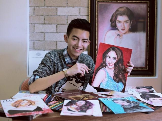 Giới trẻ - Nam sinh 16 tuổi vẽ tranh truyền thần như thật