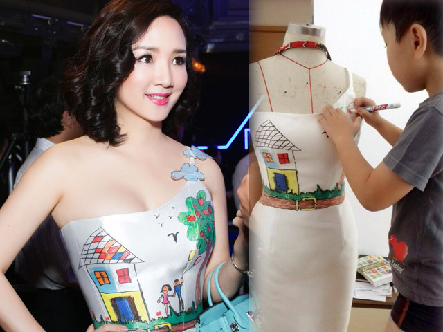 Bí quyết mặc đẹp - Váy hot nhất tuần: Đầm Giáng My do cậu bé 7 tuổi vẽ