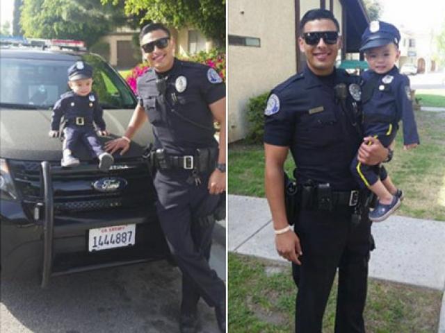 Bạn trẻ - Cuộc sống - Bé gốc Việt và chàng cảnh sát đẹp trai bất ngờ gây sốt