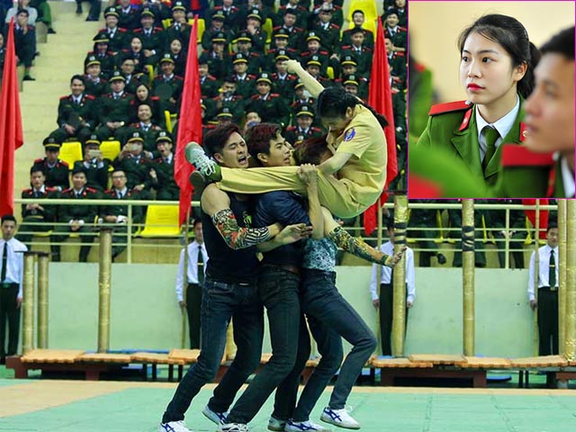 Bạn trẻ - Cuộc sống - Gặp gỡ nữ cảnh sát xinh đẹp kẹp cổ 3 nam thanh niên