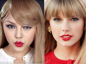 Cô gái Hàn  " biến hình "  thành Taylor Swift trong 6 phút