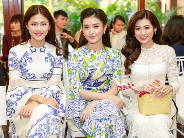 Người mẫu - Hoa hậu - Huyền My, Tú Anh ''xinh xiêu hồn người" với áo dài xuân